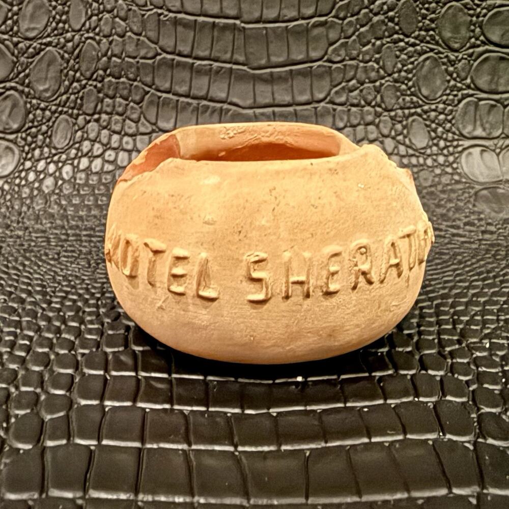 RARE Vintage Hotel Sheraton Ixtapa Mexico Clay Pottery Ashtray HANDMADE VINTAGE